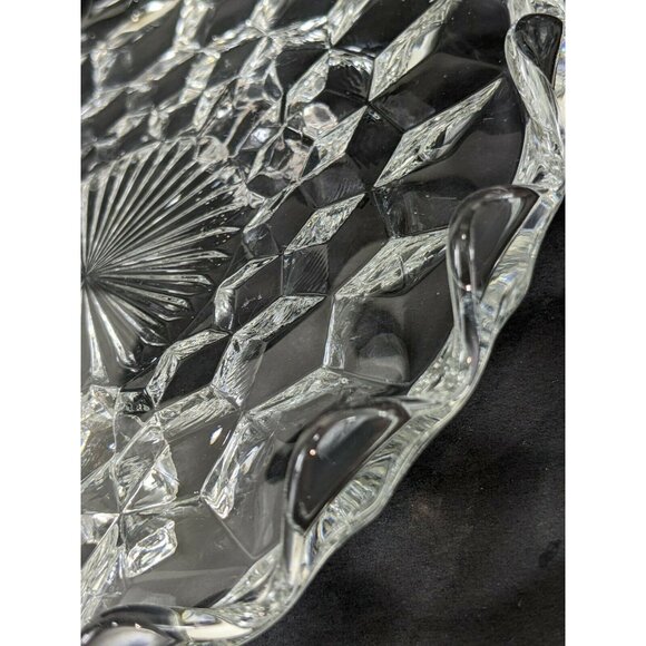 Fostoria Cubist Crystal Tri-Footed Serving Plate 7 Inches 18e - Picture 3 of 6